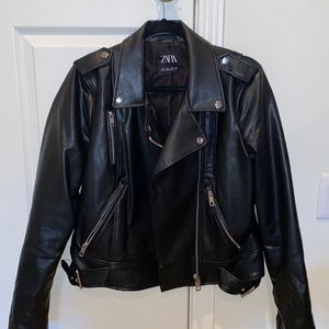 Zara Faux Leather Biker Jacket